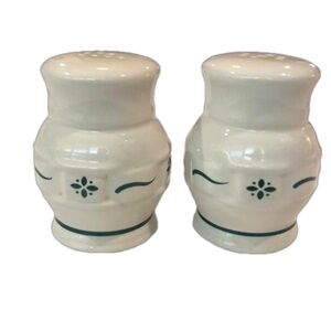 Longaberger Woven Traditions Heritage Green salt and pepper shakers.